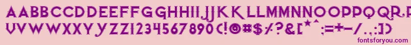 Quietthiefoutlinedwide Font – Purple Fonts on Pink Background