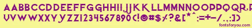 Quietthiefoutlinedwide Font – Purple Fonts on Yellow Background