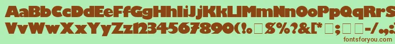 GillSansBlack Font – Brown Fonts on Green Background