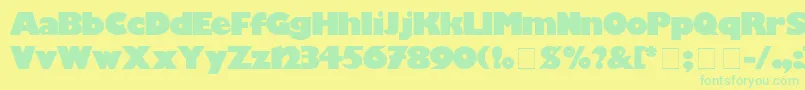 GillSansBlack Font – Green Fonts on Yellow Background