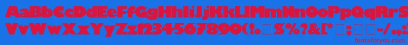 GillSansBlack Font – Red Fonts on Blue Background