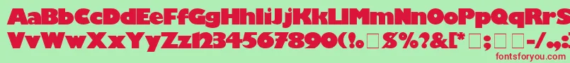 GillSansBlack Font – Red Fonts on Green Background