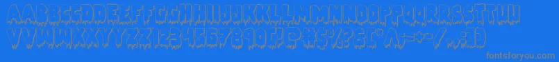 Zombiecontrol3D-Schriftart – Graue Schriften auf blauem Hintergrund