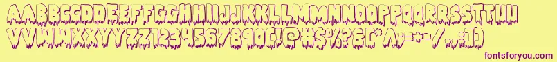 Zombiecontrol3D-Schriftart – Violette Schriften auf gelbem Hintergrund