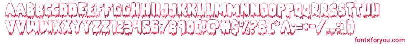 Zombiecontrol3D-Schriftart – Rote Schriften auf weißem Hintergrund