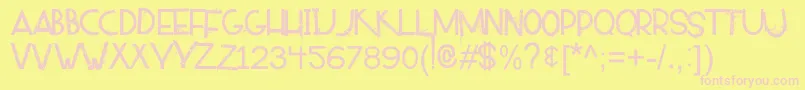 Alpaca54 Font – Pink Fonts on Yellow Background