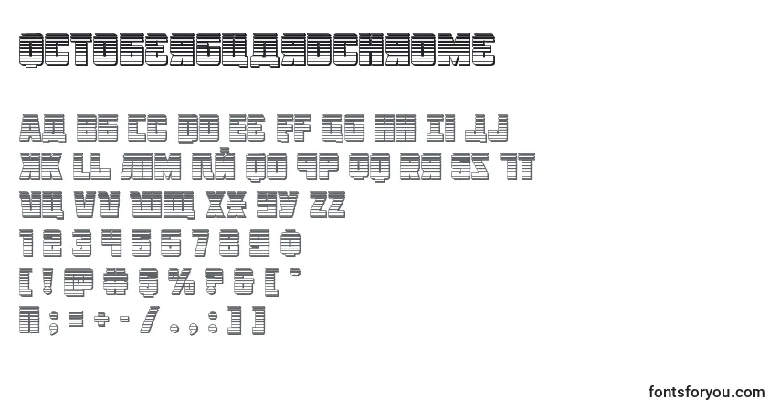 Шрифт Octoberguardchrome – алфавит, цифры, специальные символы