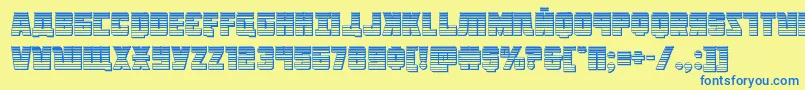 Octoberguardchrome Font – Blue Fonts on Yellow Background