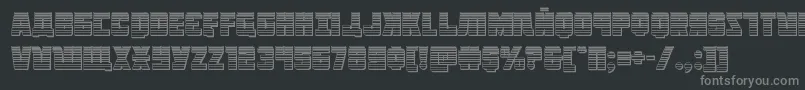 Fonte Octoberguardchrome – fontes cinzas em um fundo preto
