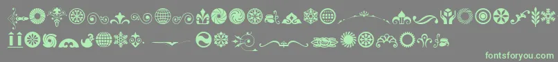 CornucopiaOfOrnamentsThree-Schriftart – Grüne Schriften auf grauem Hintergrund