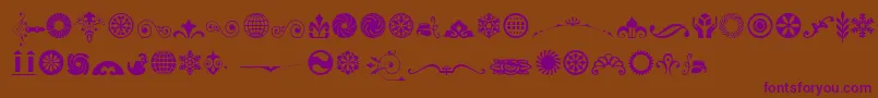 CornucopiaOfOrnamentsThree-Schriftart – Violette Schriften auf braunem Hintergrund