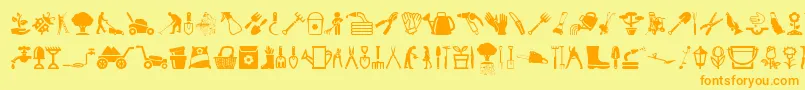 GardenIcons Font – Orange Fonts on Yellow Background