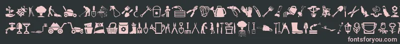 GardenIcons Font – Pink Fonts on Black Background