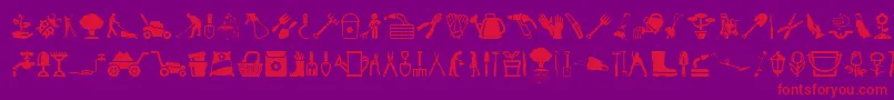 GardenIcons Font – Red Fonts on Purple Background