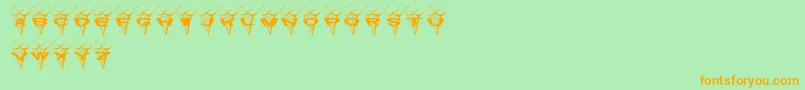 35В°c Font – Orange Fonts on Green Background