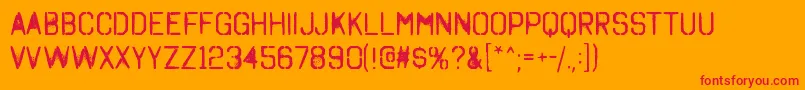 OctinspraypaintargRegular-Schriftart – Rote Schriften auf orangefarbenem Hintergrund