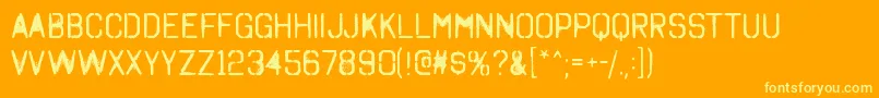 フォントOctinspraypaintargRegular – オレンジの背景に黄色の文字