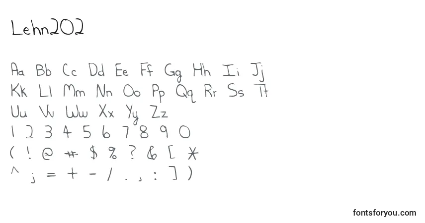 Czcionka Lehn202 – alfabet, cyfry, specjalne znaki