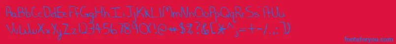 Lehn202-fontti – siniset fontit punaisella taustalla