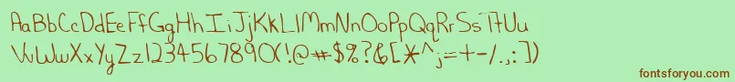 Lehn202 Font – Brown Fonts on Green Background