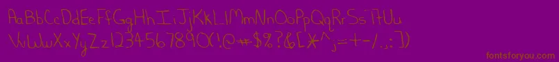 Lehn202 Font – Brown Fonts on Purple Background