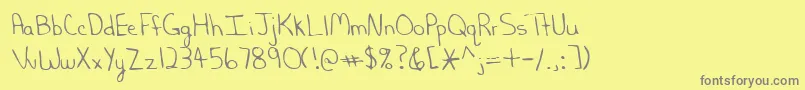 Lehn202 Font – Gray Fonts on Yellow Background
