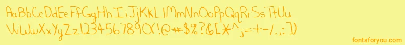 Lehn202 Font – Orange Fonts on Yellow Background