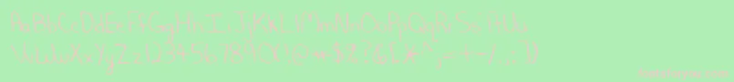 Lehn202-fontti – vaaleanpunaiset fontit vihreällä taustalla