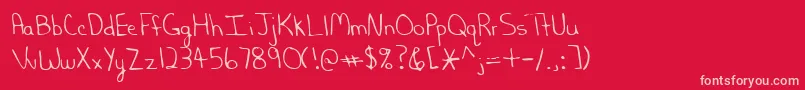 Lehn202 Font – Pink Fonts on Red Background