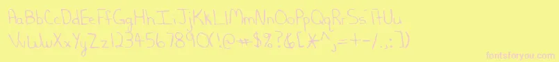 Lehn202-Schriftart – Rosa Schriften auf gelbem Hintergrund