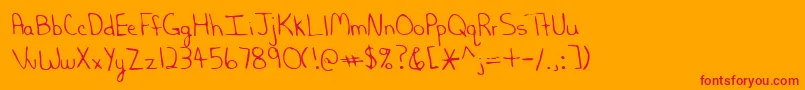Lehn202 Font – Red Fonts on Orange Background