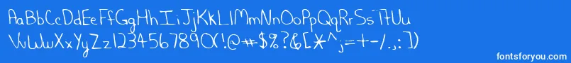 Lehn202-Schriftart – Weiße Schriften auf blauem Hintergrund