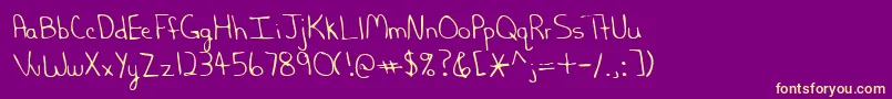 Lehn202 Font – Yellow Fonts on Purple Background