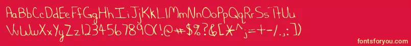 Lehn202 Font – Yellow Fonts on Red Background