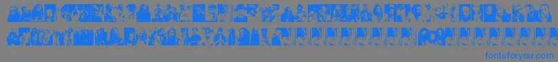 ReggaeGreatests-Schriftart – Blaue Schriften auf grauem Hintergrund