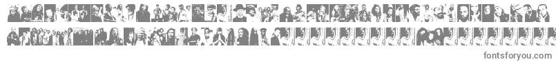 ReggaeGreatests-fontti – harmaat kirjasimet valkoisella taustalla