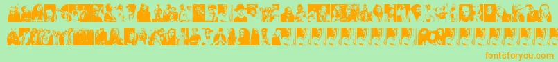 ReggaeGreatests-Schriftart – Orangefarbene Schriften auf grünem Hintergrund