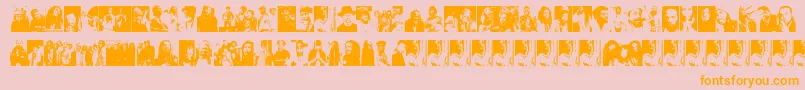 ReggaeGreatests-Schriftart – Orangefarbene Schriften auf rosa Hintergrund