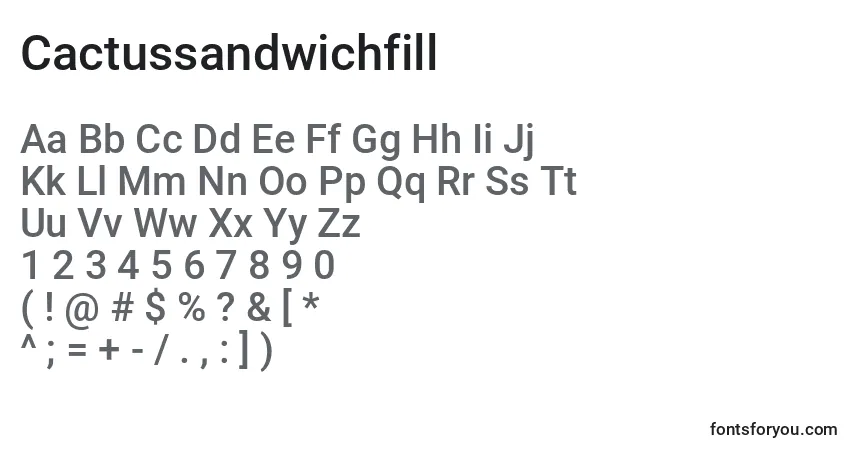 A fonte Cactussandwichfill – alfabeto, números, caracteres especiais
