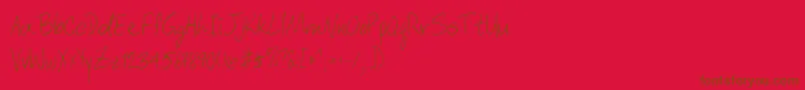 Fonte DuvvickerRegular – fontes marrons em um fundo vermelho