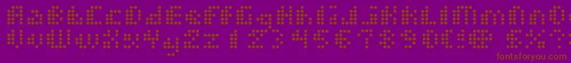 Fonte DotShortOfAMatrix – fontes marrons em um fundo roxo