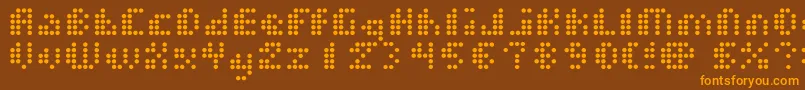 DotShortOfAMatrix Font – Orange Fonts on Brown Background