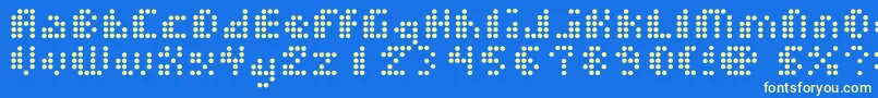 DotShortOfAMatrix Font – Yellow Fonts on Blue Background