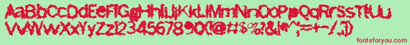 FreemasonBold Font – Red Fonts on Green Background