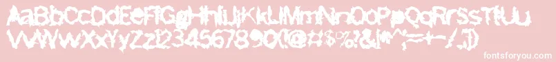 FreemasonBold-Schriftart – Weiße Schriften auf rosa Hintergrund