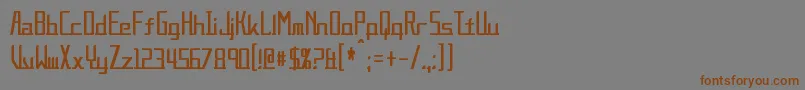 フォントAlternationCondensed – 茶色の文字が灰色の背景にあります。