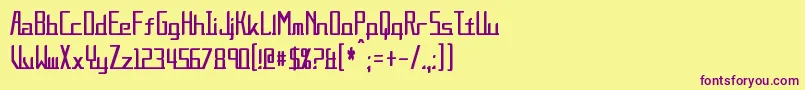 フォントAlternationCondensed – 紫色のフォント、黄色の背景