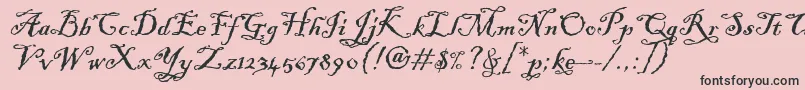 BlackadderItcTt-fontti – mustat fontit vaaleanpunaisella taustalla