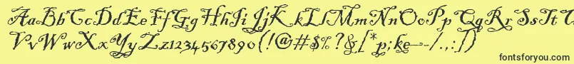 BlackadderItcTt-fontti – mustat fontit keltaisella taustalla