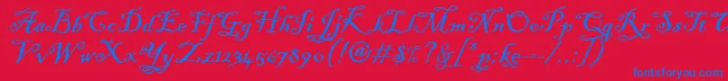 BlackadderItcTt Font – Blue Fonts on Red Background